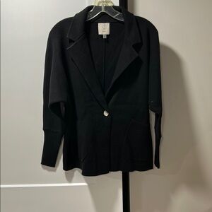 Sioni Black Blazer Relaxed Fit Suit Jacket